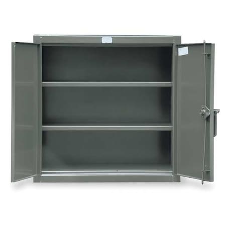 Shelving Storage Cabinet, 36 in H, 36 in W, 20 in D, Swing, Padlock Hasp, Dark Gray, 2 Shelves MPN:33-202