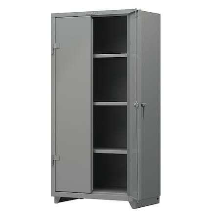 Shelving Storage Cabinet, 75 in H, 36 in W, 24 in D, Swing, Padlock Hasp, Gray, 3 Shelves, 0 Drawers MPN:36-243-L