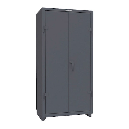 Shelving Storage Cabinet, 72 in H, 36 in W, 24 in D, Swing, Padlock Hasp, Medium Gray, 3 Shelves MPN:36-243-L-5S