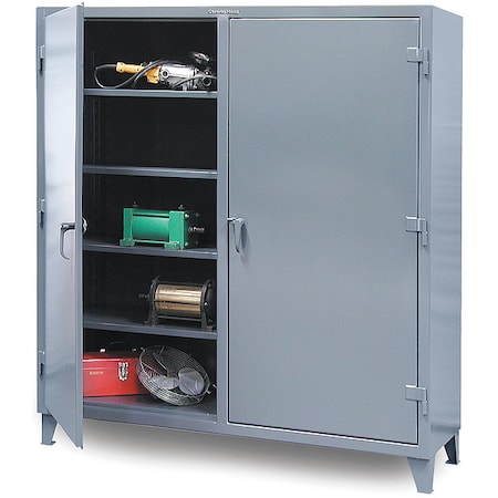 Shelving Storage Cabinet, 78 in H, 36 in W, 24 in D, Swing, Padlock Hasp, Gray, 8 Shelves, 0 Drawers MPN:36-DS-248
