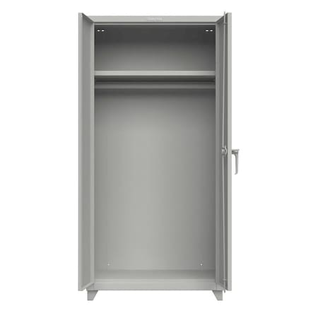 Janitorial Storage Cabinet, 75 in H, 36 in W, 24 in D, Swing, Padlock Hasp, Gray, 1 Shelves MPN:36-WR-241-L