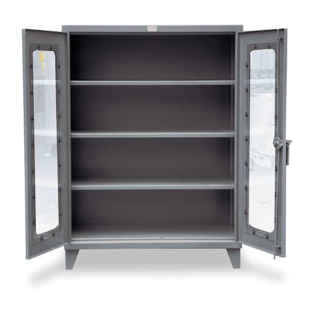 Shelving Storage Cabinet, 66 in H, 48 in W, 24 in D, Swing, Padlock Hasp, Dark Gray, 3 Shelves MPN:45-LD-243