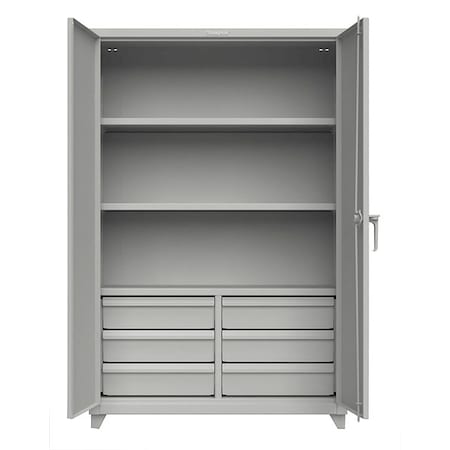 Combo Wardrobe Storage Cabinet, 75 in H, 60 in W, 24 in D, Swing, Padlock Hasp, Gray, 4 Shelves MPN:46-243-6/5DB-L