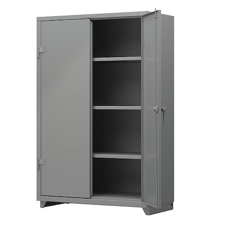 Shelving Storage Cabinet, 75 in H, 48 in W, 24 in D, Swing, Padlock Hasp, Gray, 3 Shelves, 0 Drawers MPN:46-243-L