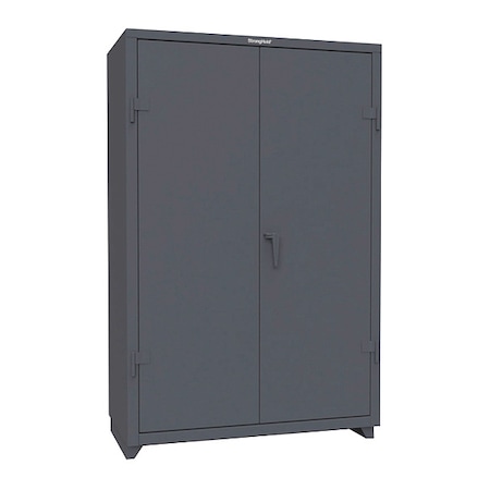 Shelving Storage Cabinet, 72 in H, 48 in W, 24 in D, Swing, Padlock Hasp, Medium Gray, 3 Shelves MPN:46-243-L-5S