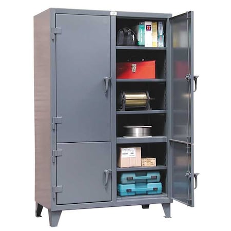 Shelving Storage Cabinet, 78 in H, 48 in W, 24 in D, Swing, Padlock Hasp, Dark Gray, 8 Shelves MPN:46-4D-248