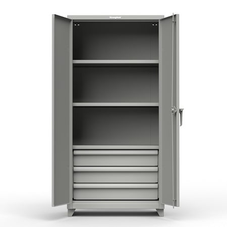 Storage Cabinet, 75 in H, 48 in W, 24 in D, Swing, Padlock Hasp, Medium Gray, 6 Shelves MPN:46-DS-246-L