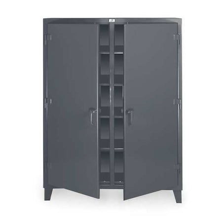 Shelving Storage Cabinet, 78 in H, 48 in W, 24 in D, Swing, Padlock Hasp, Dark Gray, 8 Shelves MPN:46-DS-248