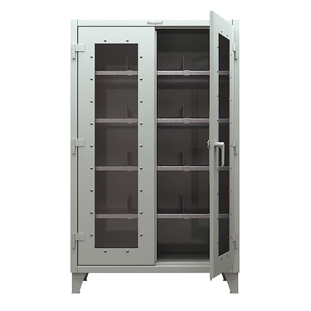 Shelving Storage Cabinet, 72 in H, 48 in W, 24 in D, Swing, Padlock Hasp, Dark Gray, 4 Shelves MPN:46-LD-244-5S-RAL7024