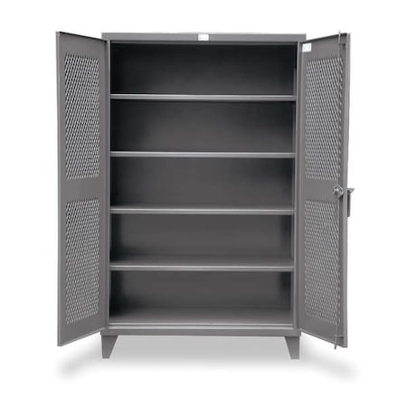 Shelving Storage Cabinet, 78 in H, 48 in W, 24 in D, Swing, Padlock Hasp, Dark Gray, 4 Shelves MPN:46-V-244