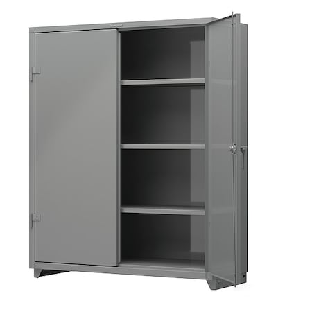 Shelving Storage Cabinet, 75 in H, 60 in W, 24 in D, Swing, Padlock Hasp, Gray, 3 Shelves, 0 Drawers MPN:56-243-L