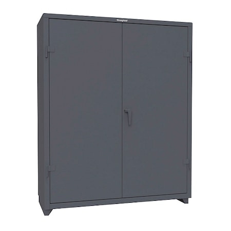 Shelving Storage Cabinet, 72 in H, 60 in W, 24 in D, Swing, Padlock Hasp, Medium Gray, 3 Shelves MPN:56-243-L-5S