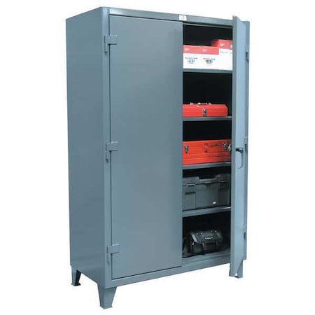 Shelving Storage Cabinet, 78 in H, 60 in W, 24 in D, Swing, Padlock Hasp, Dark Gray, 4 Shelves MPN:56-244