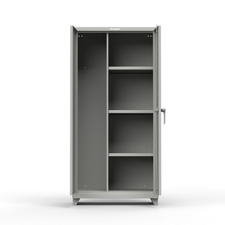 Storage Cabinet, 75 in H, 60 in W, 24 in D, Swing, Padlock Hasp, Medium Gray, 6 Shelves MPN:56-DS-246-L