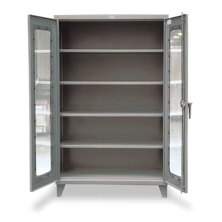 Shelving Storage Cabinet, 78 in H, 60 in W, 24 in D, Swing, Padlock Hasp, Dark Gray, 4 Shelves MPN:56-LD-244