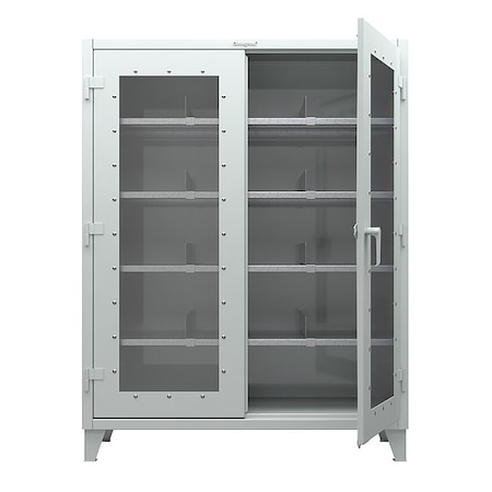 Shelving Storage Cabinet, 72 in H, 60 in W, 24 in D, Swing, Padlock Hasp, Dark Gray, 4 Shelves MPN:56-LD-244-5S-RAL7024