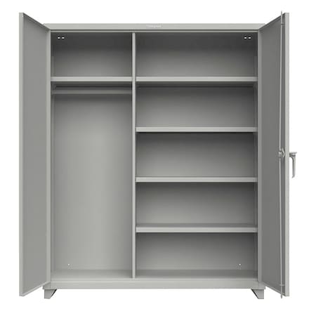 Combo Wardrobe/Drawer Storage Cabinet, 75 in H, 60 in W, 24 in D, Swing, Padlock Hasp, Gray MPN:56-W-244-L
