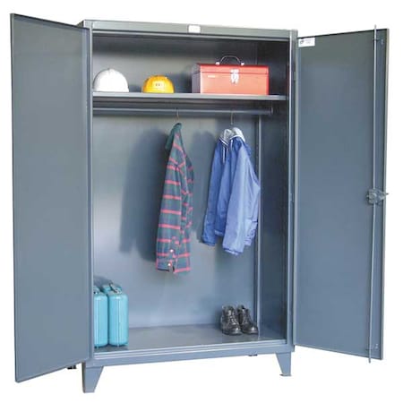 Wardrobe Storage Cabinet, 78 in H, 60 in W, 24 in D, Swing, Padlock Hasp, Dark Gray, 1 Shelves MPN:56-WR-241