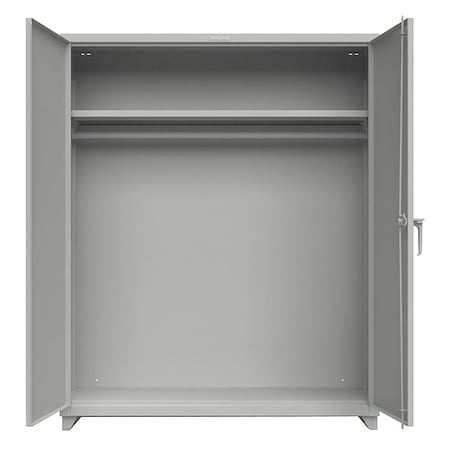 Janitorial Storage Cabinet, 75 in H, 60 in W, 24 in D, Swing, Padlock Hasp, Gray, 3 Shelves MPN:56-WR-241-L