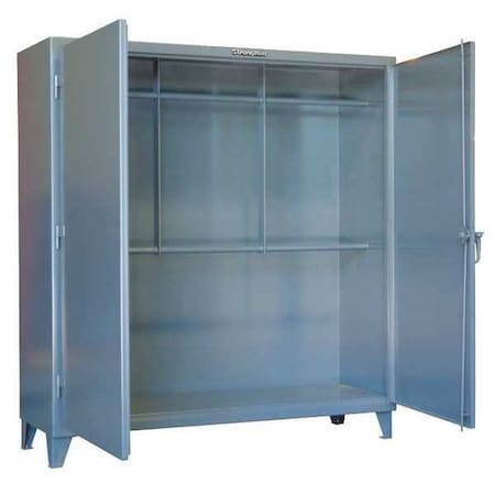 Open Storage Chain/Hose Hoist Storage Cabinet, 78 in H, 72 in W, 24 in D, Swing, Padlock Hasp, Gray MPN:66-2WR-240