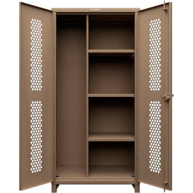 Strong Hold® HD Stationary Ventilated Cabinet w/ 3 Shelves 36
