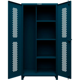 Strong Hold® HD Stationary Ventilated Cabinet w/ 3 Shelves 36