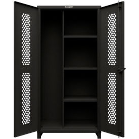 Strong Hold® HD Stationary Ventilated Cabinet w/ 3 Shelves 36