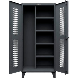Strong Hold® HD Stationary Ventilated Cabinet w/ 4 Shelves 36