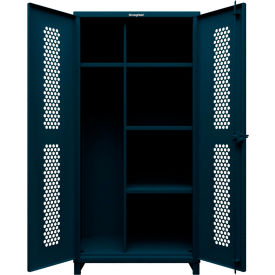 Strong Hold® HD Stationary Ventilated Cabinet w/ 4 Shelves 36