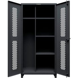 Strong Hold® HD Stationary Ventilated Cabinet w/ 4 Shelves 36