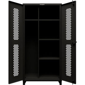 Strong Hold® HD Stationary Ventilated Cabinet w/ 4 Shelves 36