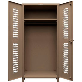 Strong Hold® HD Stationary Ventilated Cabinet w/Hanger Rod 1 Shelf 36