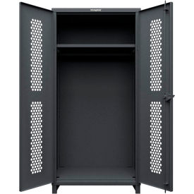 Strong Hold® HD Stationary Ventilated Cabinet w/Hanger Rod 1 Shelf 36