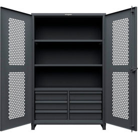 Strong Hold® Extreme Duty Ventilated Cabinet w/Drawers 4 Shelves36