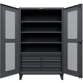 Strong Hold® HD Stationary Ventilated Cabinet w/ 6 Drawers 4 Shelves 48
