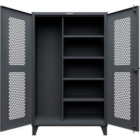 Strong Hold® HD Stationary Ventilated Cabinet w/ 4 Shelves 48