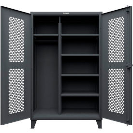 Strong Hold® HD Stationary Ventilated Uniform Cabinet w/ 5 Shelves 48