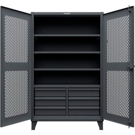Strong Hold® HD Stationary Ventilated Cabinet 6 Drawers4 Shelves48