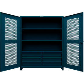 Strong Hold® HD Stationary Ventilated Cabinet w/3 Shelves & 6 Drawers 60