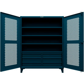 Strong Hold® HD Stationary Ventilated Cabinet w/4 Shelves & 6 Drawers 60
