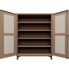 Strong Hold® HD Stationary Ventilated Cabinet w/5 Compartments 60