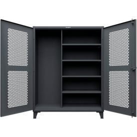 Strong Hold® HD Stationary Ventilated Cabinet w/6 Compartments 60