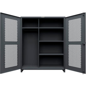 Strong Hold® HD Stationary Ventilated Cabinet w/4 Shelves 60