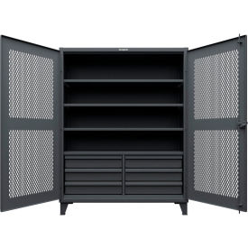 Strong Hold® ED Ventilated Diamond Cabinet w/6 Half-Width Drawers 60