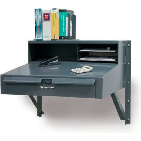 Strong Hold® Wall Mounted Shop Desk with Riser Shelf 30