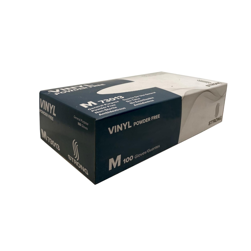 Strong Manufacturers Powder Free Vinyl Food Service Gloves, Medium, Clear, 100 Gloves Per Box, Case Of 10 Boxes MPN:SMP73013