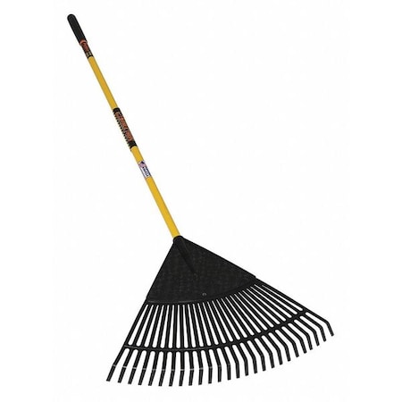 24 in Polypropylene Leaf Rake, 26 Tines, 51 in L Fiberglass Handle MPN:40872GRA