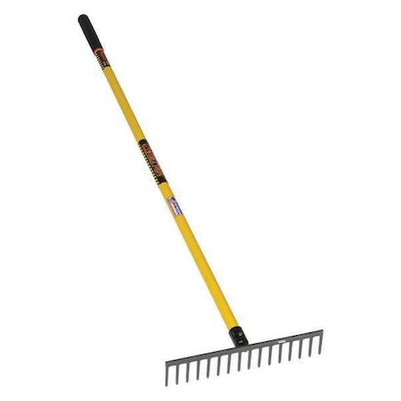 Level Head Rake, 16 Tines, 64 in L Fiberglass Handle MPN:42390
