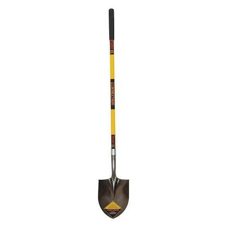 Round Point Shovel, Steel Blade, Rear Rolled Step, 48 in L Premium Fiberglass Handle MPN:49730