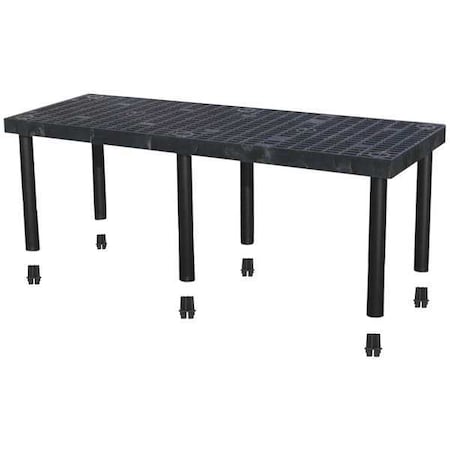 Add-On Plastic Shelving, Open Style, 24 in D, 66 in W, 24 in H, 1 Shelves, Black MPN:S6624A